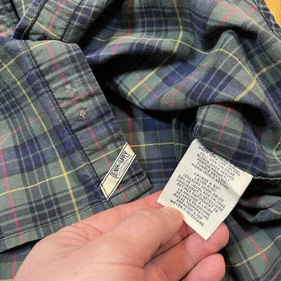 Denim & Supply Lot of 2 Mens Large Plaid ButtonDown Shirt Ralph Lauren Green Red - Picture 7 of 15